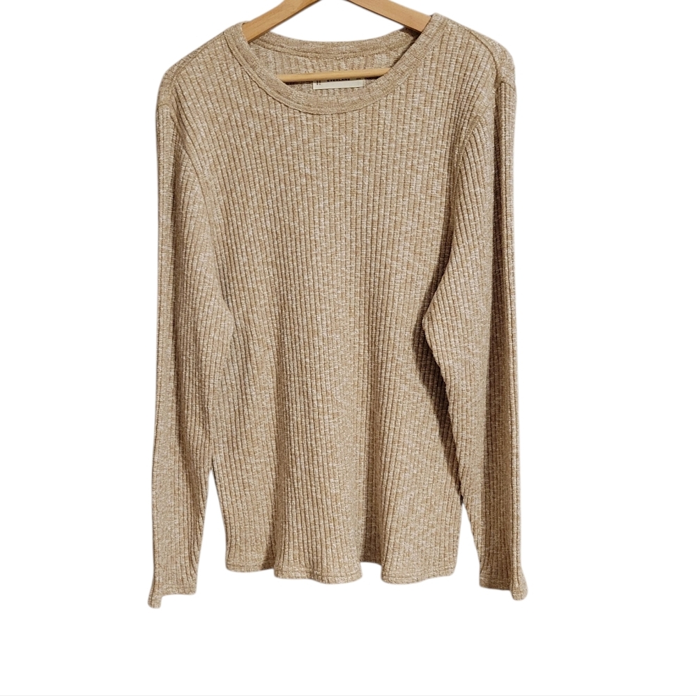 Everlane Oatmeal Ribbed Organic Cotton Shirt